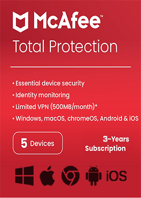 McAfee Total Protection 2023 Multi 5 Devices 3 Years Digital CD Key